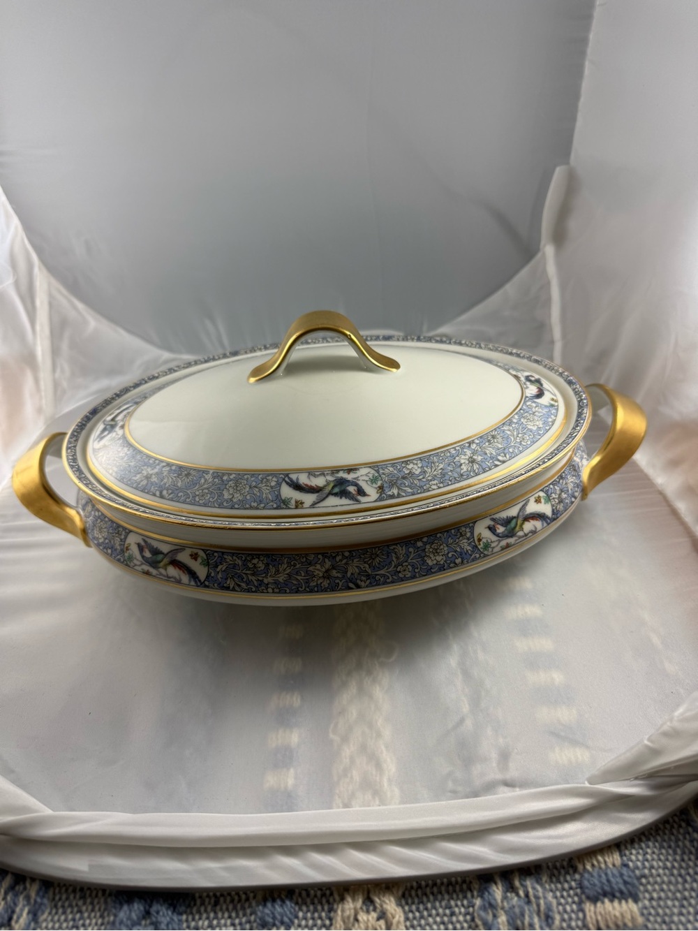 Antique Theodore Haviland Limoges Oval Covered Vegetable Dish “Rani” France